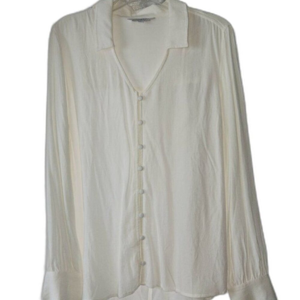 Liverpool Cream Button-Front Blouse